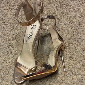 So Me Metallic Gold Heels